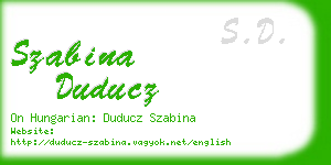 szabina duducz business card